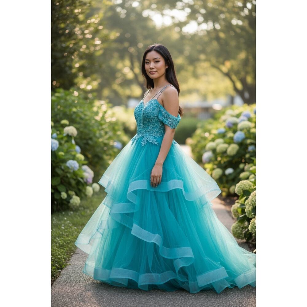 Teal Prom/Formal Dress Size 12 - Picture 7 of 7